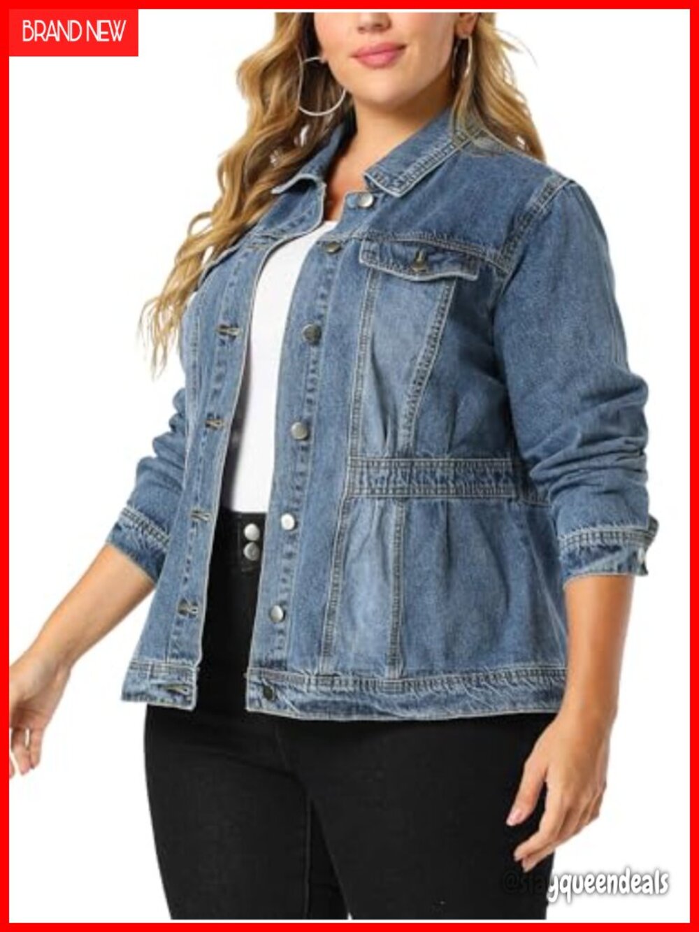 Washed Trucker Jean Jacket Loose Fit Button Up Western Outfit